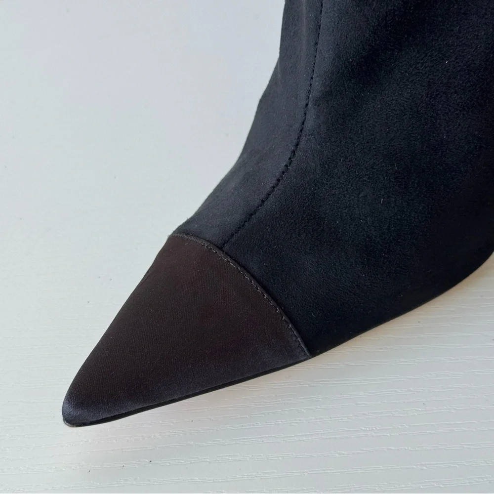 New! Good American Black Suede Over-the-Knee Women's Boots, Size 7,5